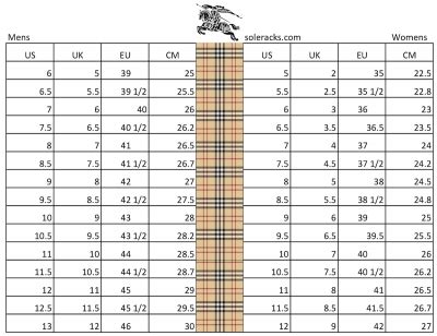 burberry men's size guide|burberry size 50 in us.